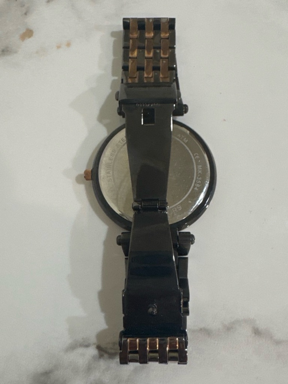 Michael Kors Black and Rose Gold Crystal-Trim Watch - Picture 3 of 3